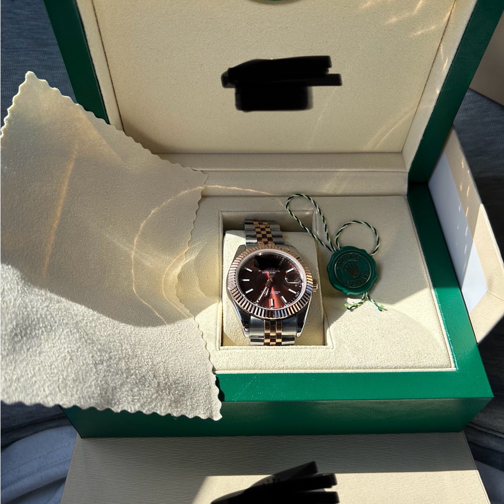 Luxury TwoTone Watch With Chocolate Dial